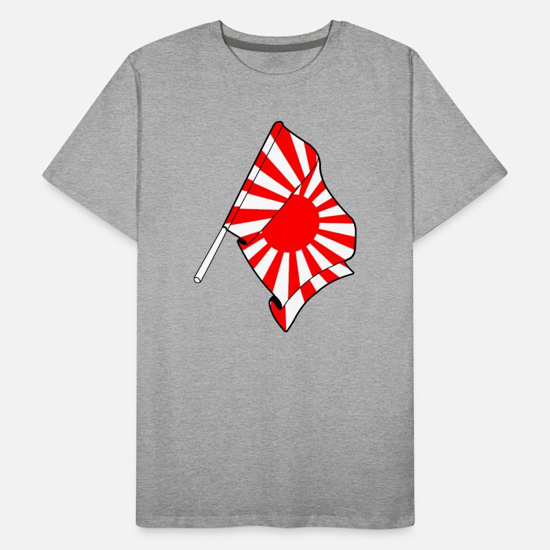 Drapeau du soleil levant sur bâton T-shirt bio Premium Homme