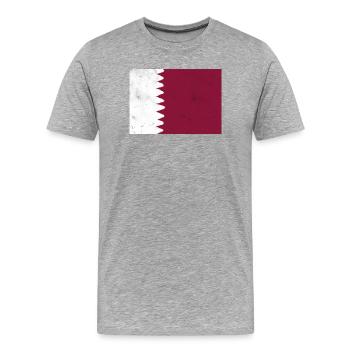 Drapeau du Qatar - T-shirt bio Premium Homme - gris chiné - Devant - Damien (186cm)