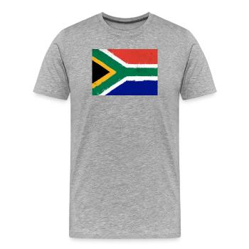 Drapeau de l’Afrique du Sud - T-shirt bio Premium Homme - gris chiné - Devant - Damien (186cm)