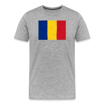 Drapeau de la Roumanie - T-shirt bio Premium Homme - gris chiné - Devant - Damien (186cm)