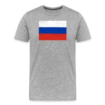 Flagge Russlands - Männer Premium Bio T-Shirt - Grau meliert - Vorne - Damien (186cm)