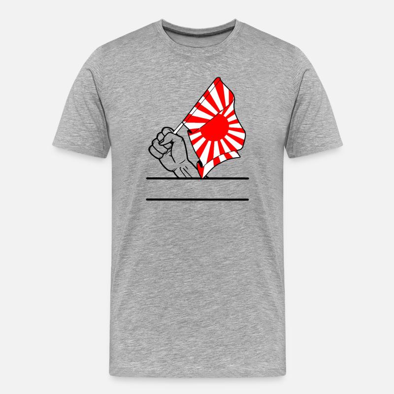 Faust mit aufgehender Sonne Flagge 2 - Männer Premium Bio T-Shirt - Grau meliert