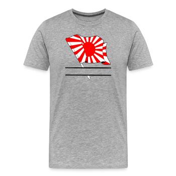 Soleil levant avec espace de noms - T-shirt bio Premium Homme - gris chiné - Devant - Damien (186cm)