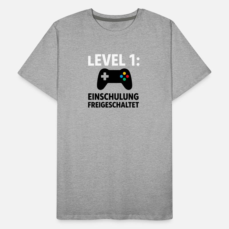 Gamer | Level 1: Einschulung Freigeschaltet Männer Premium Bio T-Shirt
