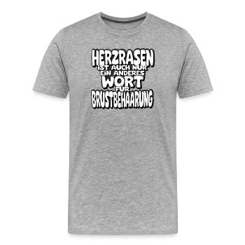 Herzrasen ist nur ein anderes Wort - Männer Premium Bio T-Shirt - Grau meliert - Vorne - Damien (186cm)