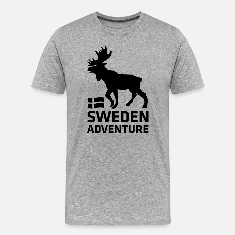 Sweden Adventure - Männer Premium Bio T-Shirt - Grau meliert