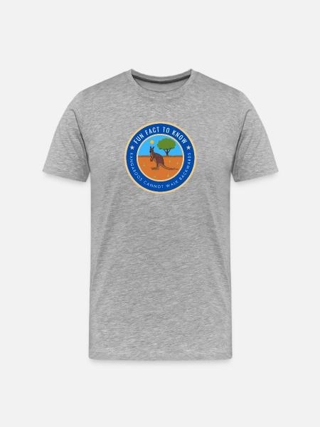 Kangaroos cannot walk backwards - Men's Premium Organic T-Shirt - heather grey
