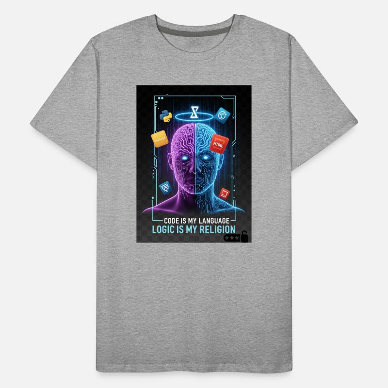 Code & Logic Cyberpunk Tech Brain T-Shirt T-shirt bio Premium Homme