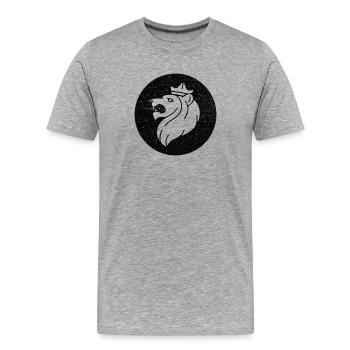 Tête de Lion de Juda dans cercle noir - T-shirt bio Premium Homme - gris chiné - Devant - Damien (186cm)