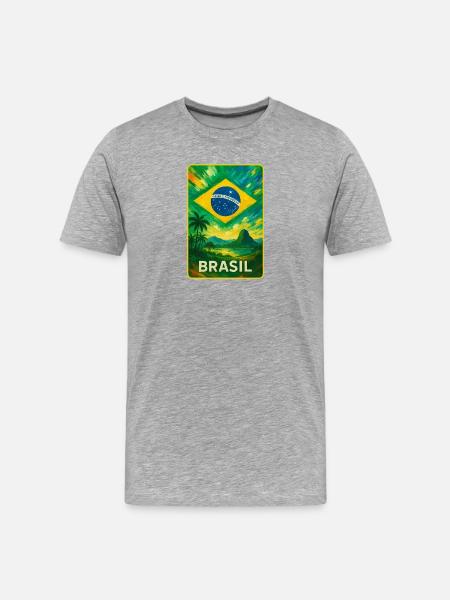 Brazil Flags Landscape Design - Men's Premium Organic T-Shirt - heather grey