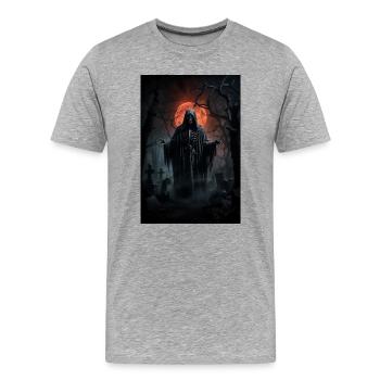 Spectre de la Lune de sang - T-shirt bio Premium Homme - gris chiné - Devant - Damien (186cm)