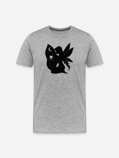 Moonlit Night Fairy Silhouette - Men's Premium Organic T-Shirt - heather grey