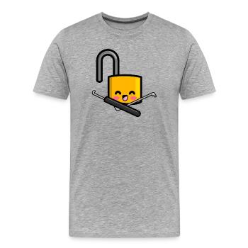 Troglodyte Martin - T-shirt bio Premium Homme - gris chiné - Devant - Damien (186cm)