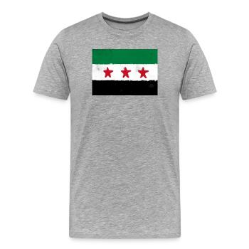 Drapeau de la Syrie - T-shirt bio Premium Homme - gris chiné - Devant - Damien (186cm)