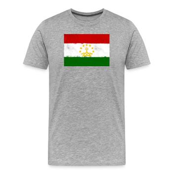 Drapeau du Tadjikistan - T-shirt bio Premium Homme - gris chiné - Devant - Damien (186cm)