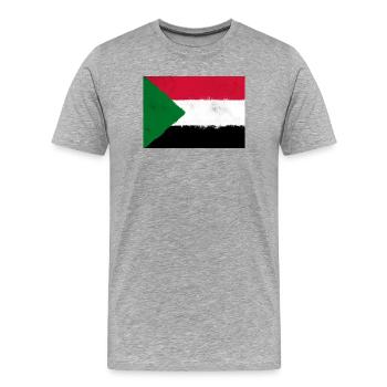 Flag of Sudan - Men's Premium Organic T-Shirt - heather grey - Front - Damien (186cm)