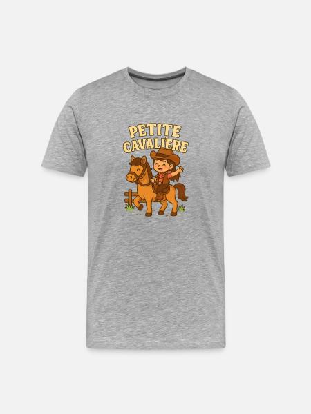 Petite cavalière mignonne - T-shirt bio Premium Homme - gris chiné