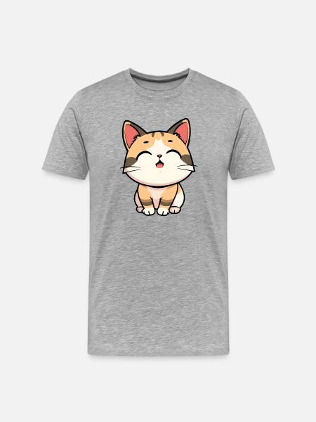 Cat - Men's Premium Organic T-Shirt - heather grey