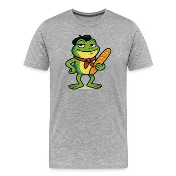 Whimsical france Froggy Baker Illustration - Men's Premium Organic T-Shirt - heather grey - Front - Damien (186cm)