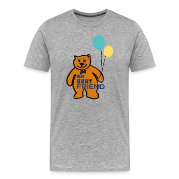 Ours avec des ballons - T-shirt bio Premium Homme - gris chiné - Devant - Damien (186cm)