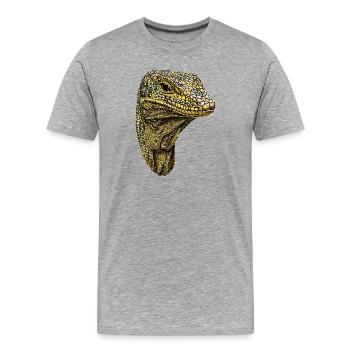 Monitor lizard, reptile, Komodo dragon, banded monitor lizard, lizard - Men's Premium Organic T-Shirt - heather grey - Front - Damien (186cm)