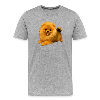 Pomeranian Pomeranian Pom Sweet German Spitz - Men's Premium Organic T-Shirt - heather grey - Front - Damien (186cm)
