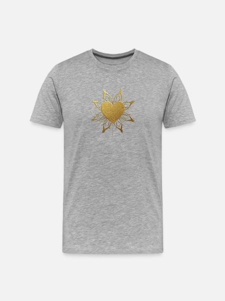 Golden Heart Ornament - Men's Premium Organic T-Shirt - heather grey