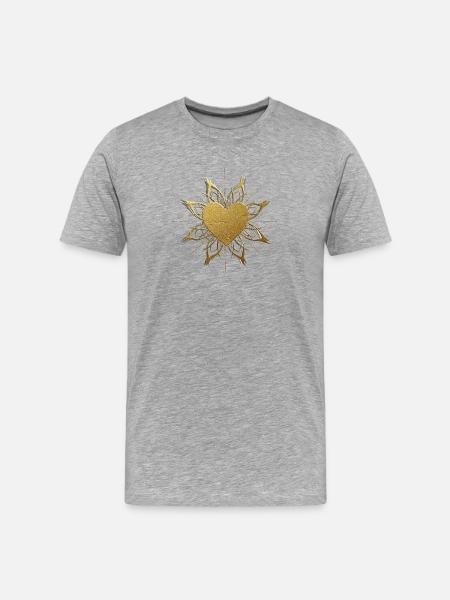 Golden Heart Ornament - Men's Premium Organic T-Shirt - heather grey