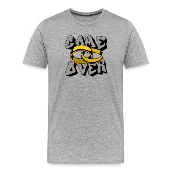 GameOver Ringe Liebesfinale - Männer Premium Bio T-Shirt - Grau meliert - Vorne - Damien (186cm)