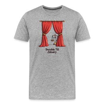 Invisible until January - Men's Premium Organic T-Shirt - heather grey - Front - Damien (186cm)