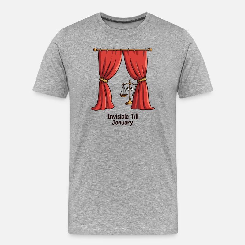 Unsichtbar bis Januar - Männer Premium Bio T-Shirt - Grau meliert