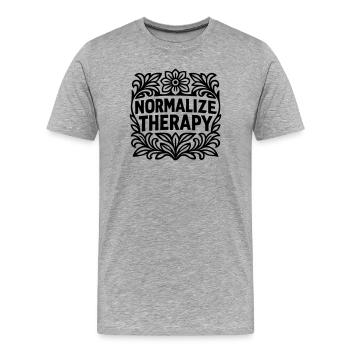 Normalize - Männer Premium Bio T-Shirt - Grau meliert - Vorne - Damien (186cm)