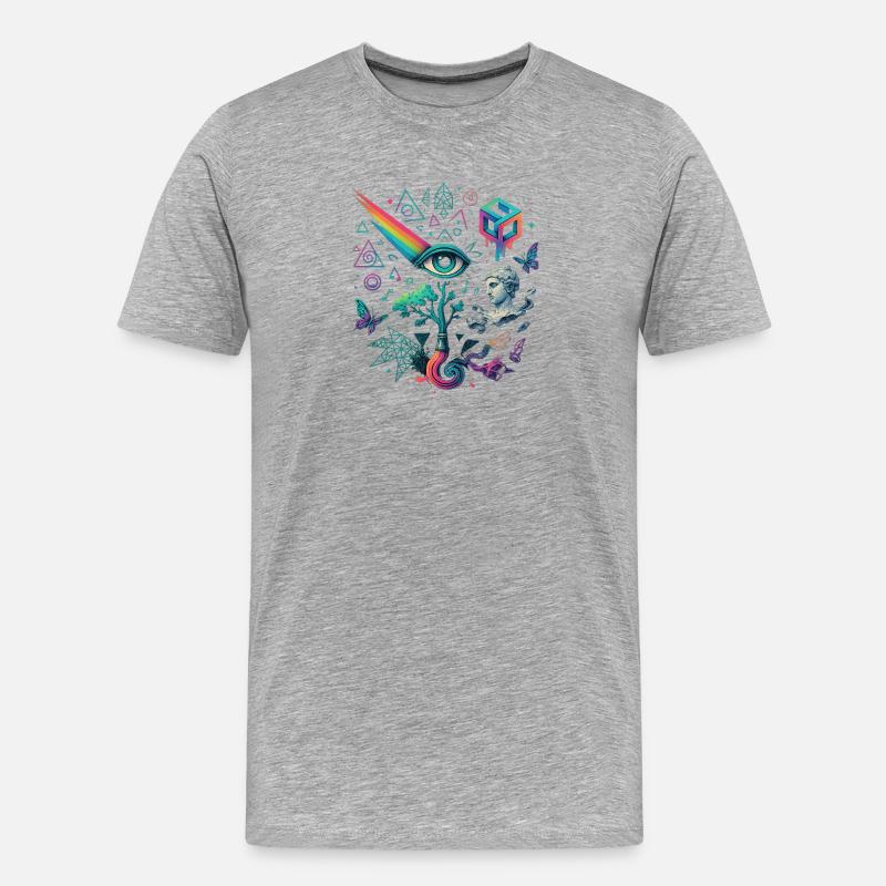 Gedankenblüte - Männer Premium Bio T-Shirt - Grau meliert