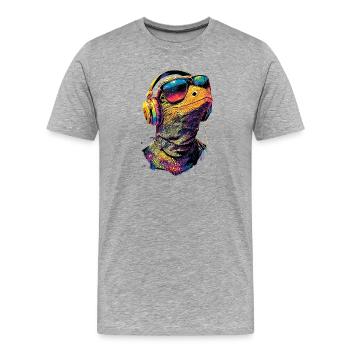 Monitor lizard, reptile, Komodo dragon, banded monitor lizard, lizard - Men's Premium Organic T-Shirt - heather grey - Front - Damien (186cm)