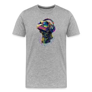 Monitor lizard, reptile, Komodo dragon, banded monitor lizard, lizard - Men's Premium Organic T-Shirt - heather grey - Front - Damien (186cm)