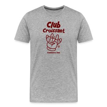 Club Croissant - Männer Premium Bio T-Shirt - Grau meliert - Vorne - Damien (186cm)