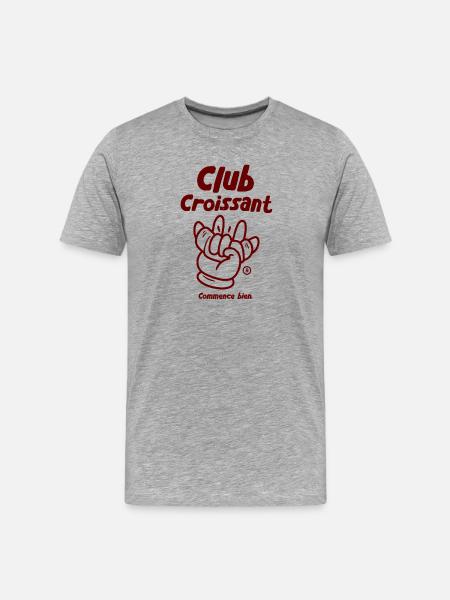Club Croissant - Männer Premium Bio T-Shirt - Grau meliert