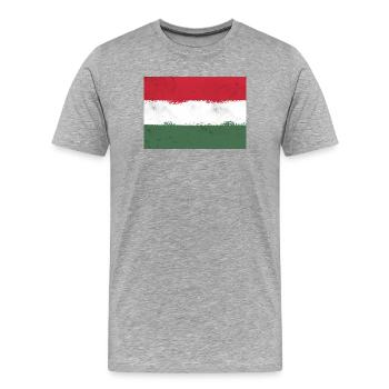 Flagge von Ungarn - Männer Premium Bio T-Shirt - Grau meliert - Vorne - Damien (186cm)