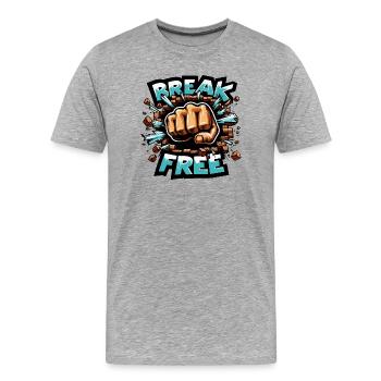 Freie Hand brechen - Männer Premium Bio T-Shirt - Grau meliert - Vorne - Damien (186cm)