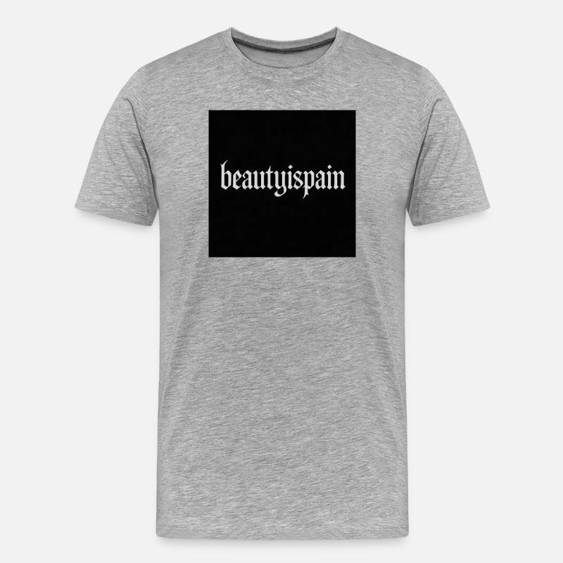 Gothic beautyispain Textdruck - Männer Premium Bio T-Shirt - Grau meliert