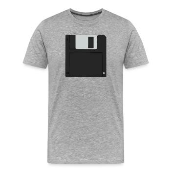 Nostalgic 3½ inch Diskette Retro Floppy Disk - Men's Premium Organic T-Shirt - heather grey - Front - Damien (186cm)