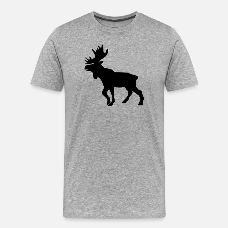 Moose - Männer Premium Bio T-Shirt - Grau meliert