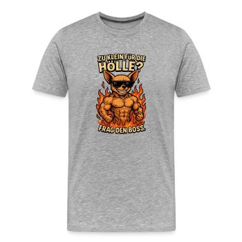 Inferno auf vier Pfoten - Chihuahua Edition - Männer Premium Bio T-Shirt - Grau meliert - Vorne - Damien (186cm)