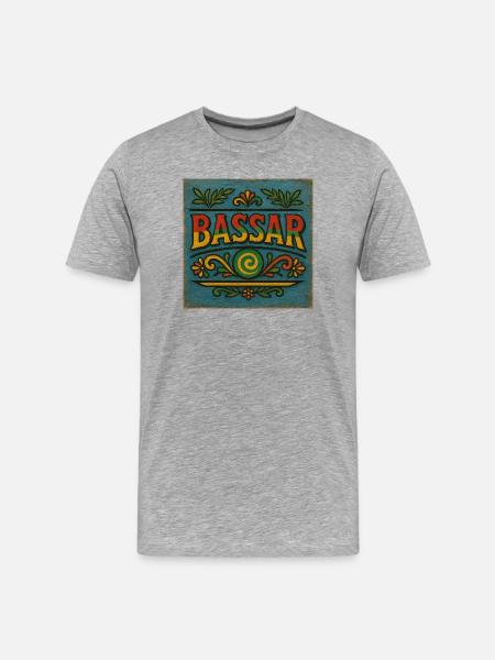 Vibrant Bassar Folk Pattern - Men's Premium Organic T-Shirt - heather grey