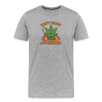 Peace, Puff & Plants - Men's Premium Organic T-Shirt - heather grey - Front - Damien (186cm)