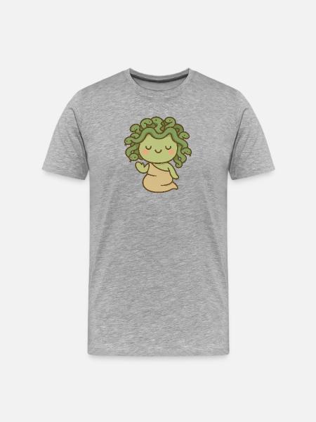 Mythological kawaii jellyfish - Men's Premium Organic T-Shirt - heather grey