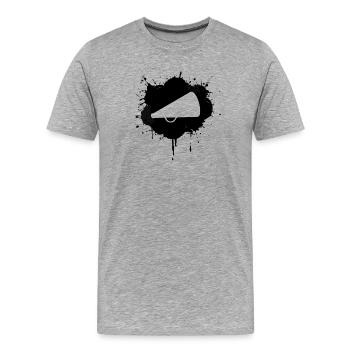 Croquis de mégaphone d’encouragement - T-shirt bio Premium Homme - gris chiné - Devant - Damien (186cm)