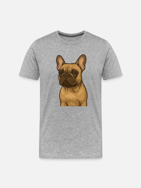 Frenchie in Love - Männer Premium Bio T-Shirt - Grau meliert