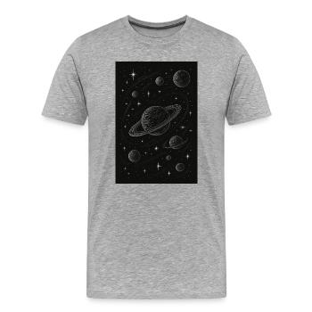 Space - Men's Premium Organic T-Shirt - heather grey - Front - Damien (186cm)