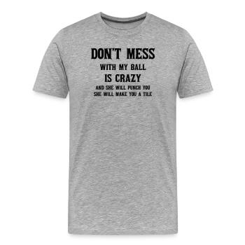 Citation humoristique pour sportif musclé - T-shirt bio Premium Homme - gris chiné - Devant - Damien (186cm)